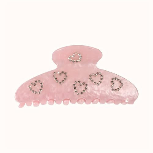Pink Heart Rhinestone Hair Claw Clips, Large Decorative Hair Clips for Women, Valentine's Day Hair Accessories, 3.4-4 Inch Pearl Finish (Pink Multi Heart) | Amazon (US)