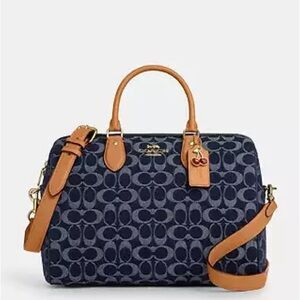 Coach Rowan Large Satchel Bag In Signature Canvas- Gold/Den Gold/Natural | Poshmark