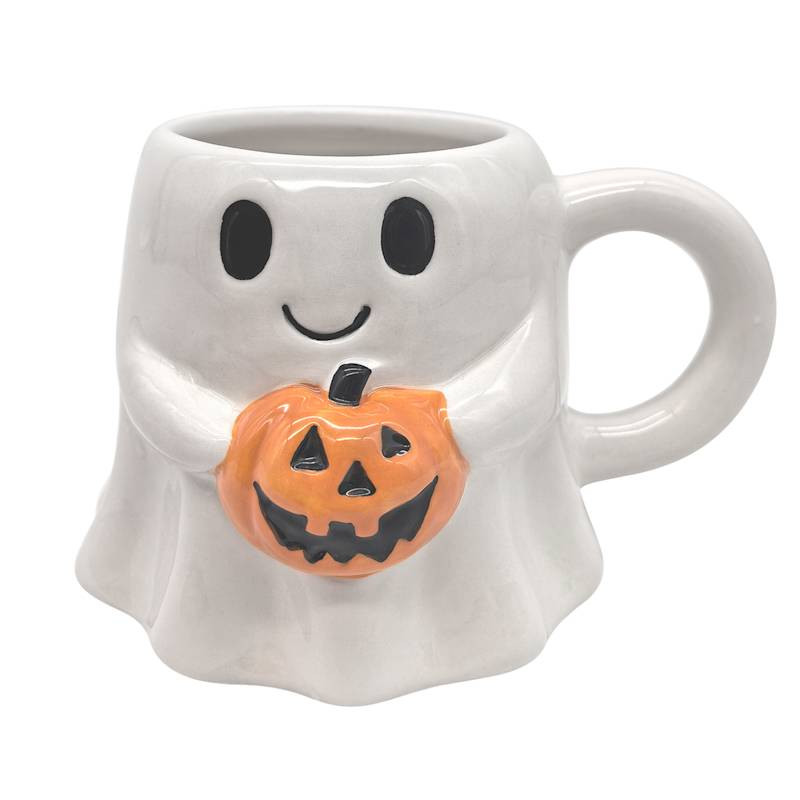 Ghost Holding Pumpkin Mug, 14oz | At Home