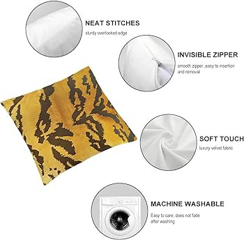 ArogGeld Tiger Pillow Velvet Chinoiserie Pillow Covers Animal Print Tiger Farmhouse Cushion Cover... | Amazon (US)