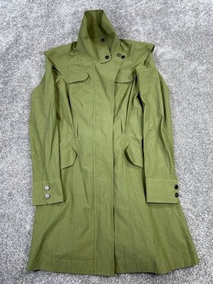 Vintage y2k Armani Exchange Trench Coat Womens Small Sample Green Wrap * | eBay US