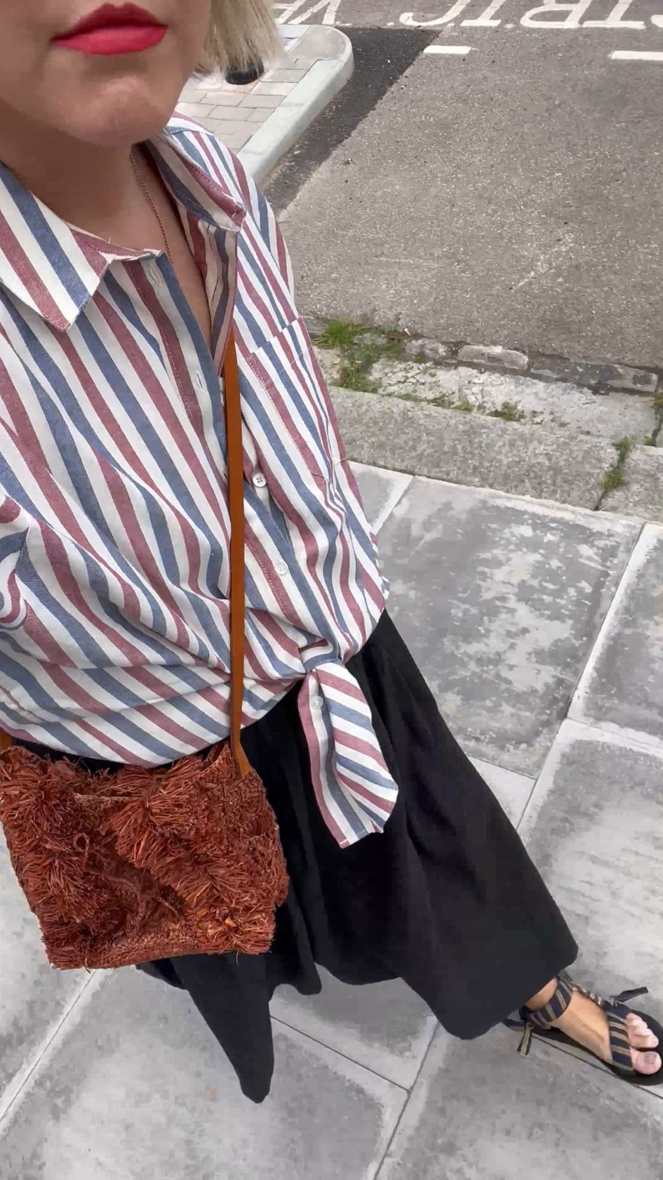 Burgundy Stripes Shirt, Sezane Paris, Black Maxi Skirt, & Other Stories, Marks&Spencer, Trekky Sandals, The Outnet, Striped T-shirt, ARKET 

#LTKstyletip #LTKSeasonal #LTKeurope