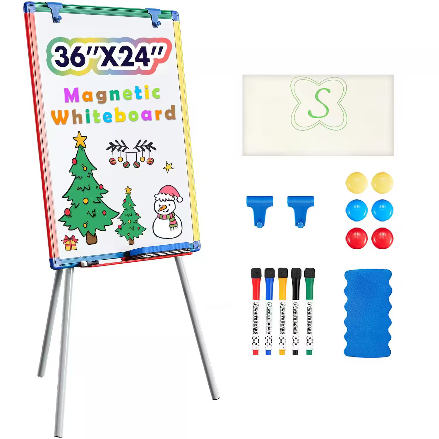 PARKER SLATER - Dry Erase Board White For 24x18 Inch Art Easel Magnetic Tripod Whiteboard And Flipchart With A | Best Buy U.S.