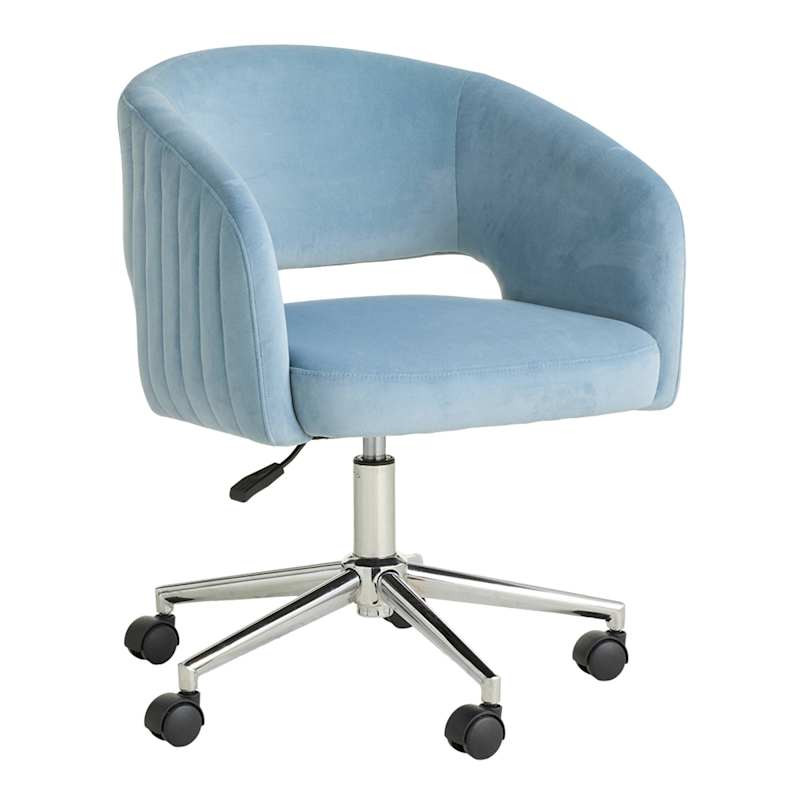 Emma Office Chair, Blue & Chrome | At Home