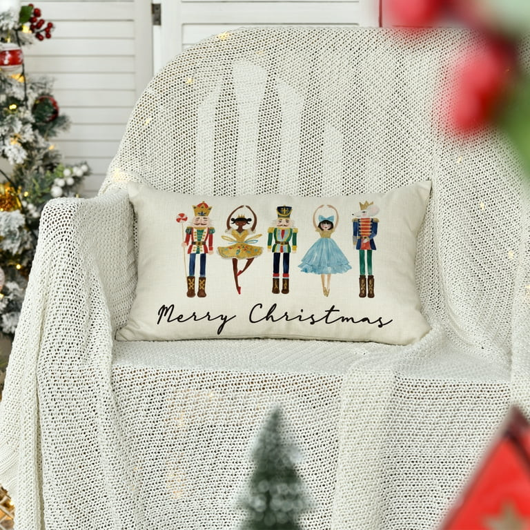 Sm:)e Nutcracker Winter Merry Christmas Throw Pillow Cover 12 x 20 Inch, Winter Holiday Decor for... | Walmart (US)