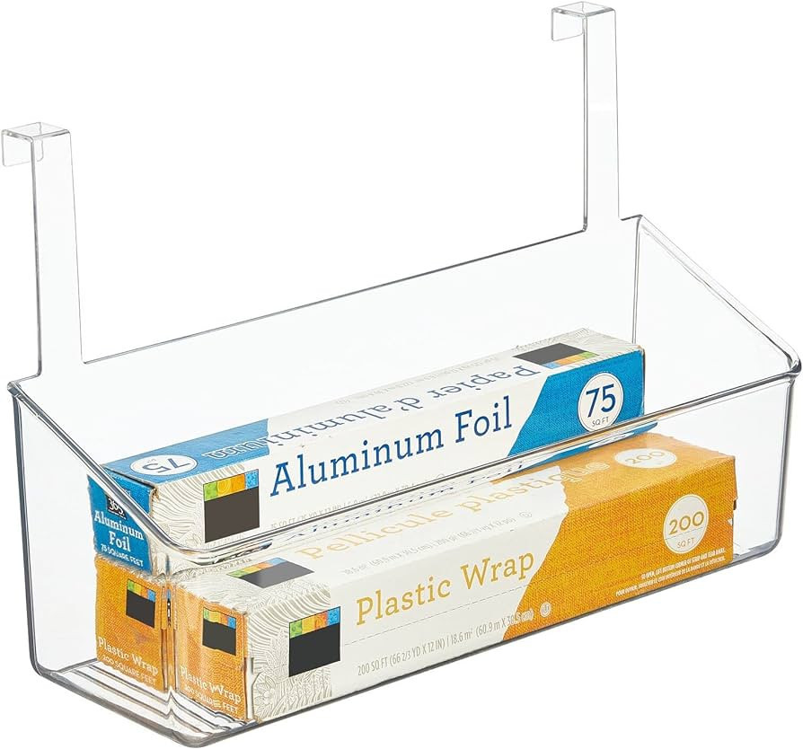mDesign Plastic Kitchen Over Door Storage Basket Organizers for Kitchen Organization - Hanging Ba... | Amazon (US)