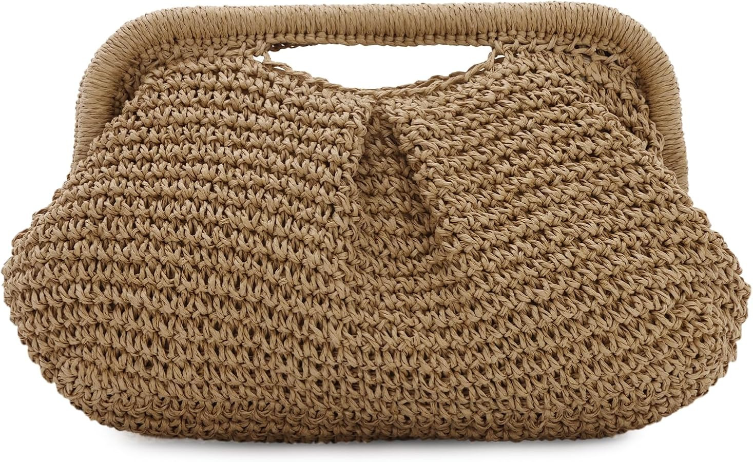 Straw Clutch Bag for Women Summer Beach Woven Bag Cloud Dumpling Crossbody Shoulder Handbag for V... | Amazon (UK)