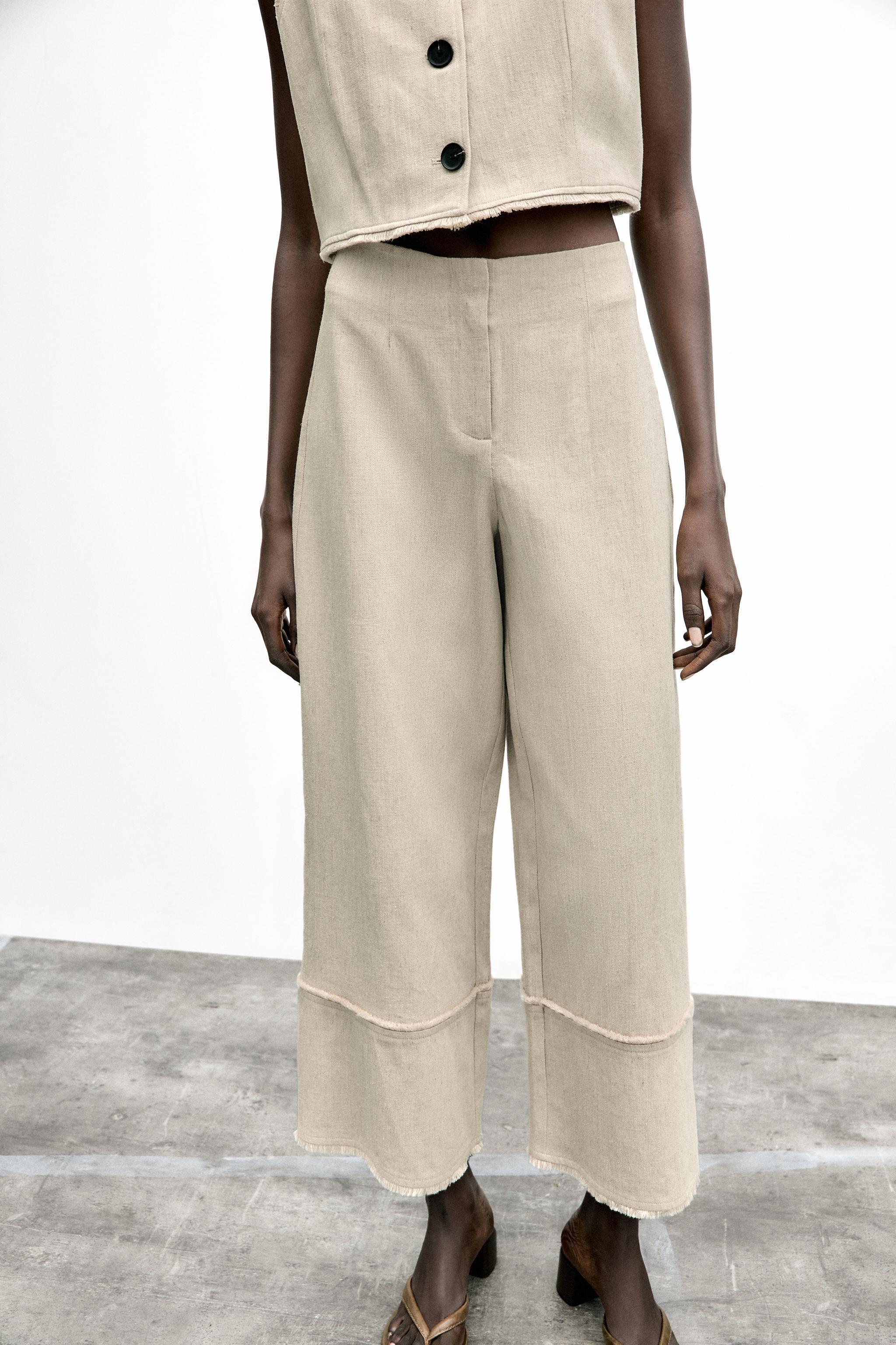 RUSTIC FRAYED TROUSERS | Zara UK