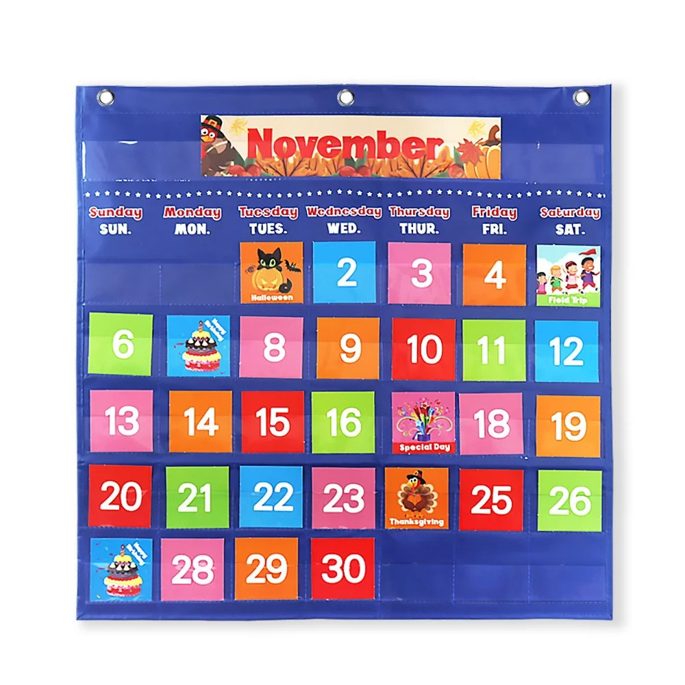 Classroom Calendar Pocket Chart, School Calendar for Kids Learning for Home, Home school Classroo... | Walmart (US)