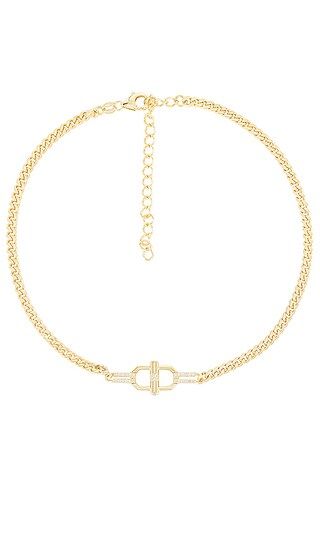 By Adina Eden CZ Toggle Cuban Chain Choker Necklace in Metallic Gold. | Revolve Clothing (Global)
