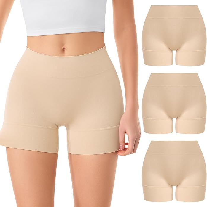 Slip Shorts for Under Dresses Women, Seamless Anti Chafe Underwear Shapewear Thigh Cooling Biker ... | Amazon (US)