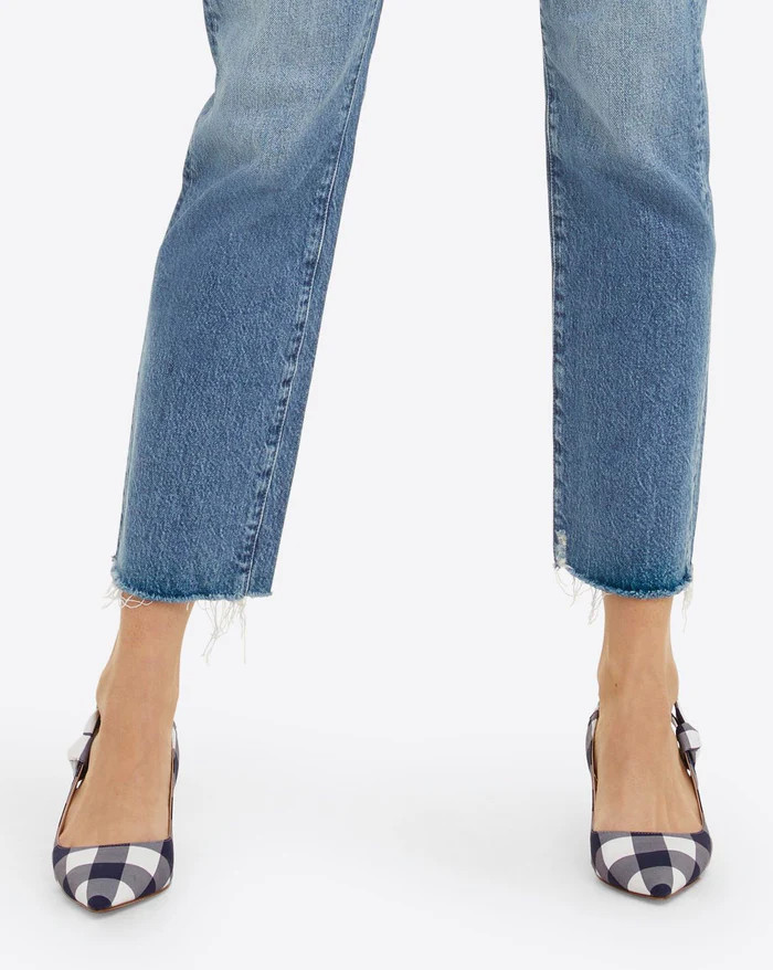 Willow Slingback Heels in Navy Gingham | Draper James (US)