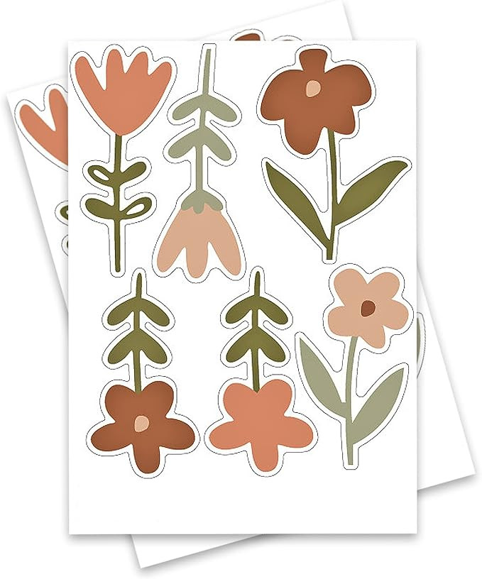 Boho Flowers Wall Stickers, Creative Peel and Stick Vintage Bohemian Floral Art Decor,Removable D... | Amazon (CA)