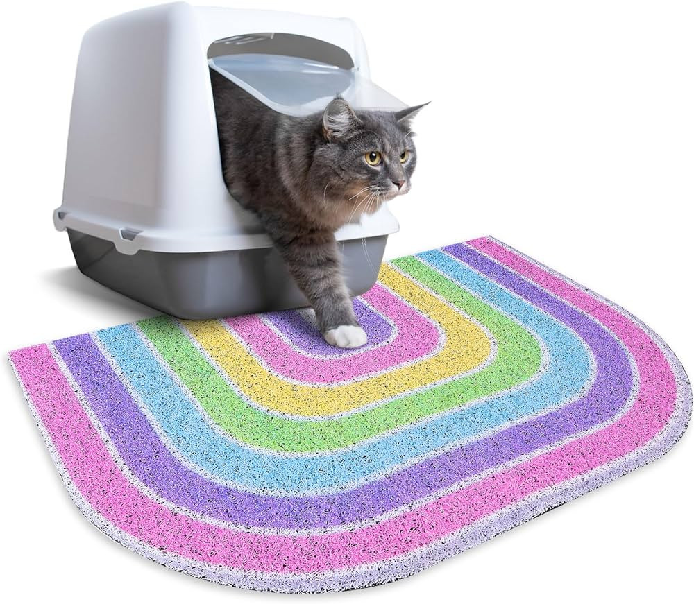 Unicorn Catcher Cat Litter Mat Quality Litter Box Mat Large Non-Slip Cat Litter Mat Litter Trappi... | Amazon (US)