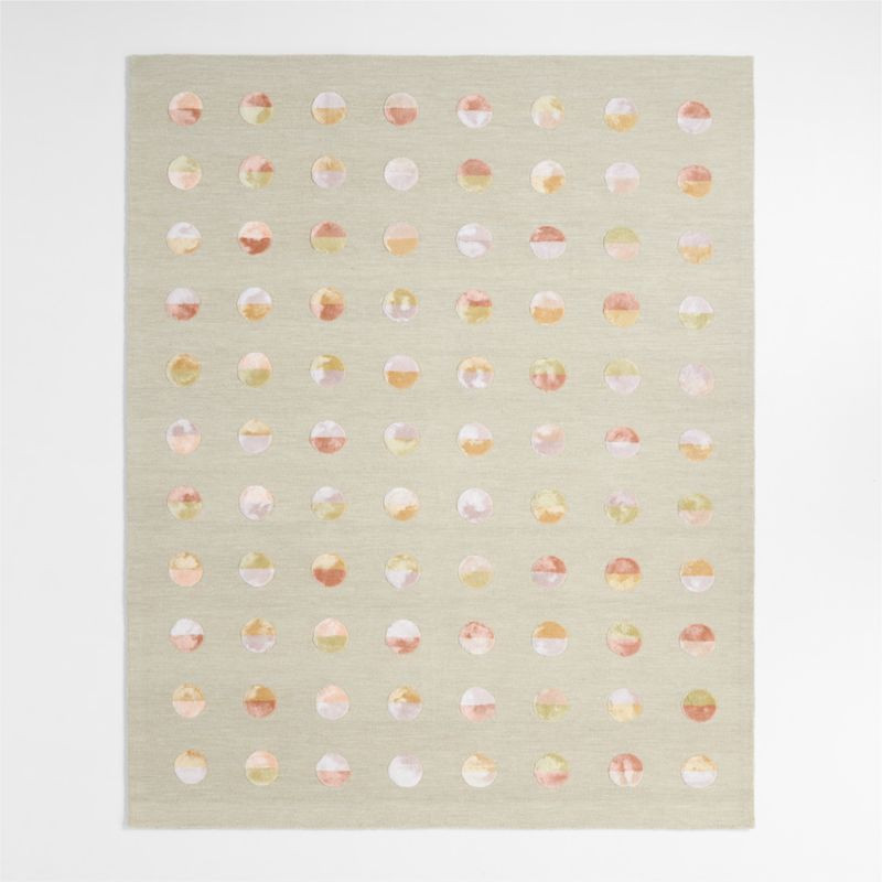 Multi Dot Warm Colorway Wool and Viscose Kids Area Rug 5'x8' | Crate & Kids | Crate & Barrel