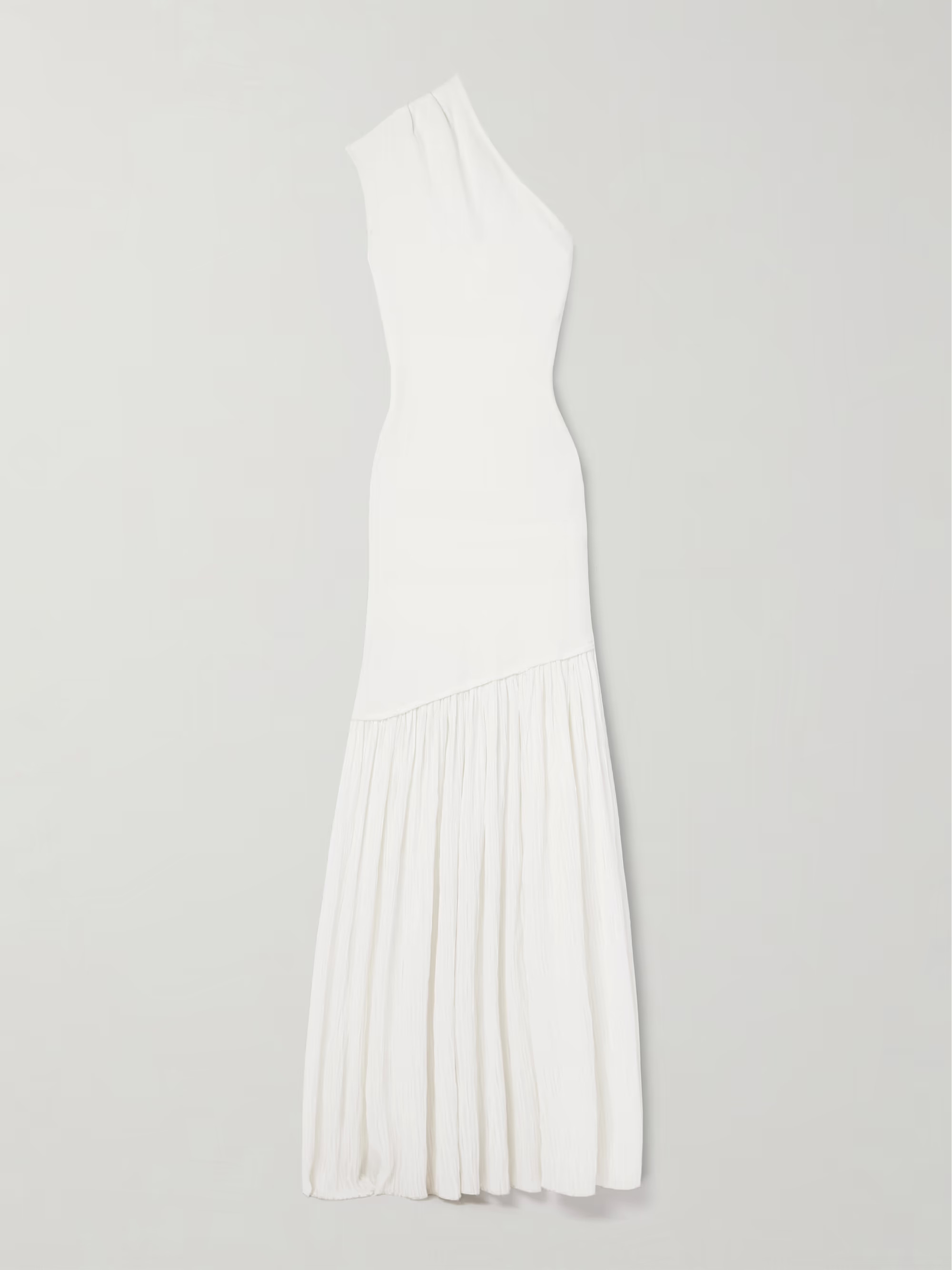 Cora one-shoulder stretch-knit and pleated crepon maxi dress | NET-A-PORTER (UK & EU)