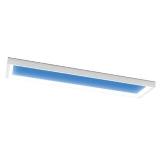 1 ft. x 4 ft. Vista Artificial Skylight White Integrated LED Ceiling Flush Mount Light MultiMode ... | The Home Depot
