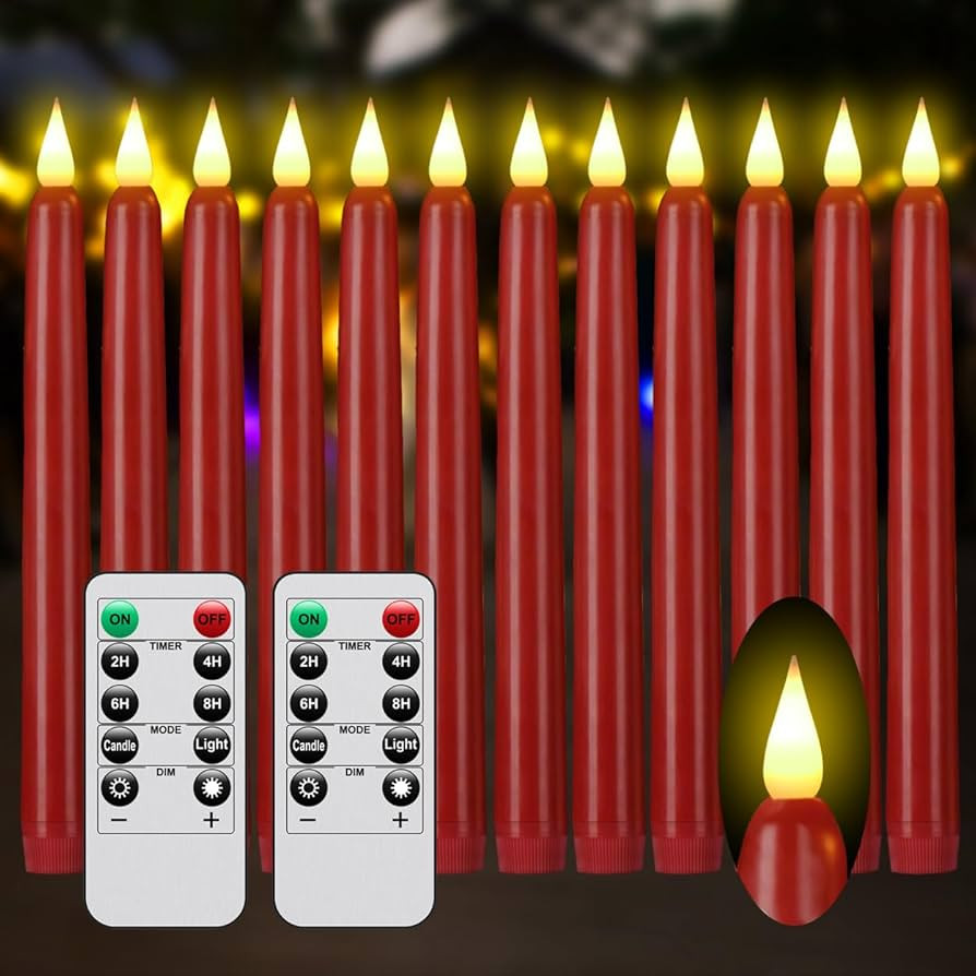 Flameless Taper Candles with Remote Control and Timer, Battery Operated LED Candlesticks with Fli... | Amazon (US)