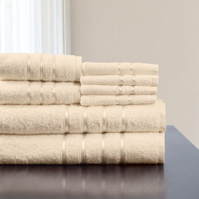 Hastings Home 100% Cotton Plush Bath Towel Set – Bone, 8 Pieces | Target