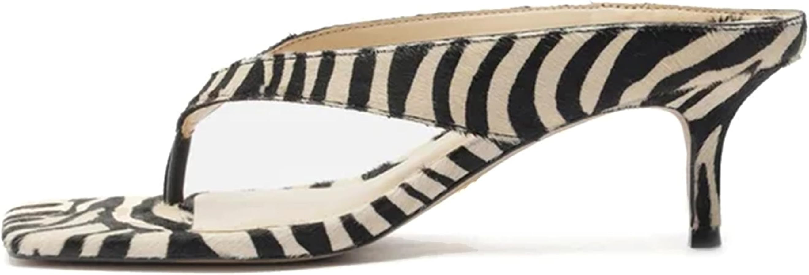 Kitten Heeled Sandals for Women Slip On Square Clip Toe Flip Flips Low Heel Pumps Comfortable Tho... | Amazon (US)