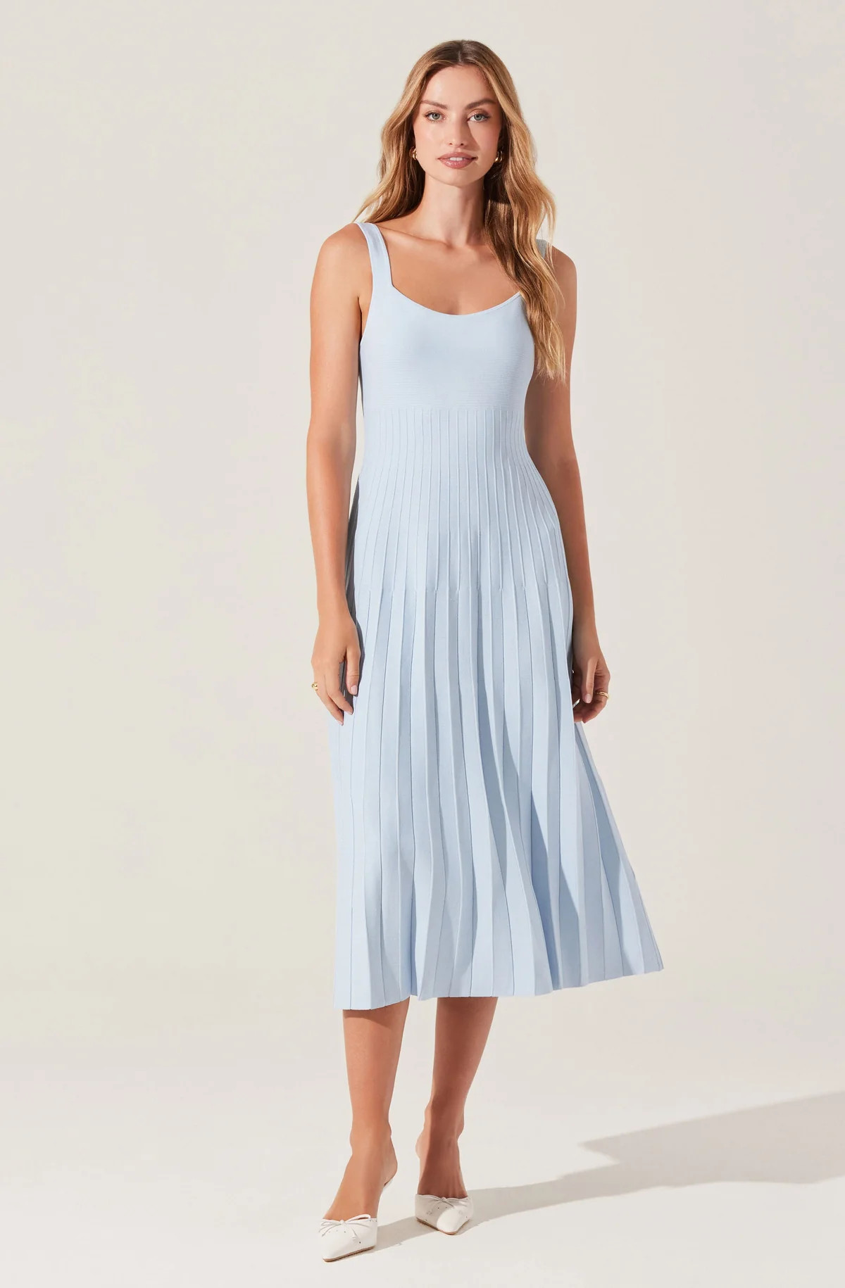 Aylin Pleated Midi Sweater Dress | ASTR The Label (US)