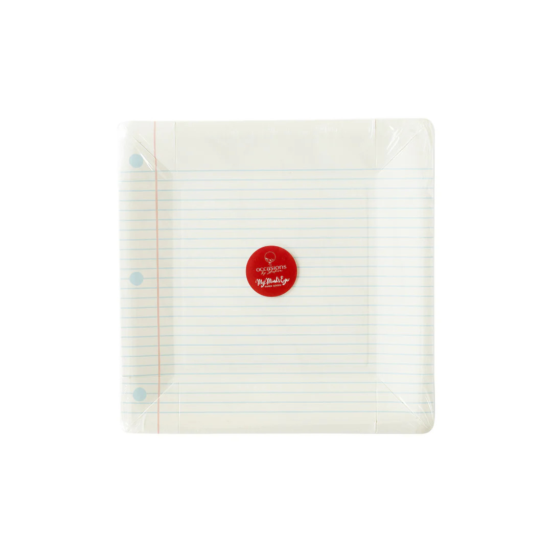 Occasions By Shakira - Back To School Notebook Paper Plate | My Mind's Eye