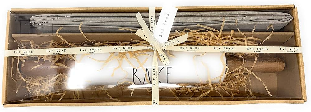 Rae Dunn by Magenta - BAKE Rolling Pin and Apron Gift Set | Amazon (US)