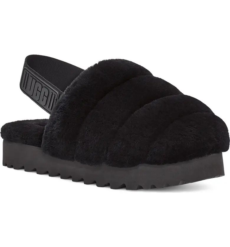 UGG® Super Fluff Genuine Shearling Slingback Slipper | Nordstromrack | Nordstrom Rack