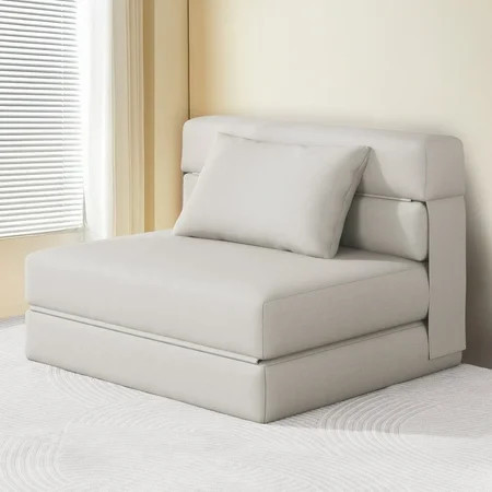 SERWALL Modular Folding Sofa Chair, 4-in-1 Convertible Sofa Bed, Foldable Sofa Chair for Bedroom, Beige | Walmart (US)