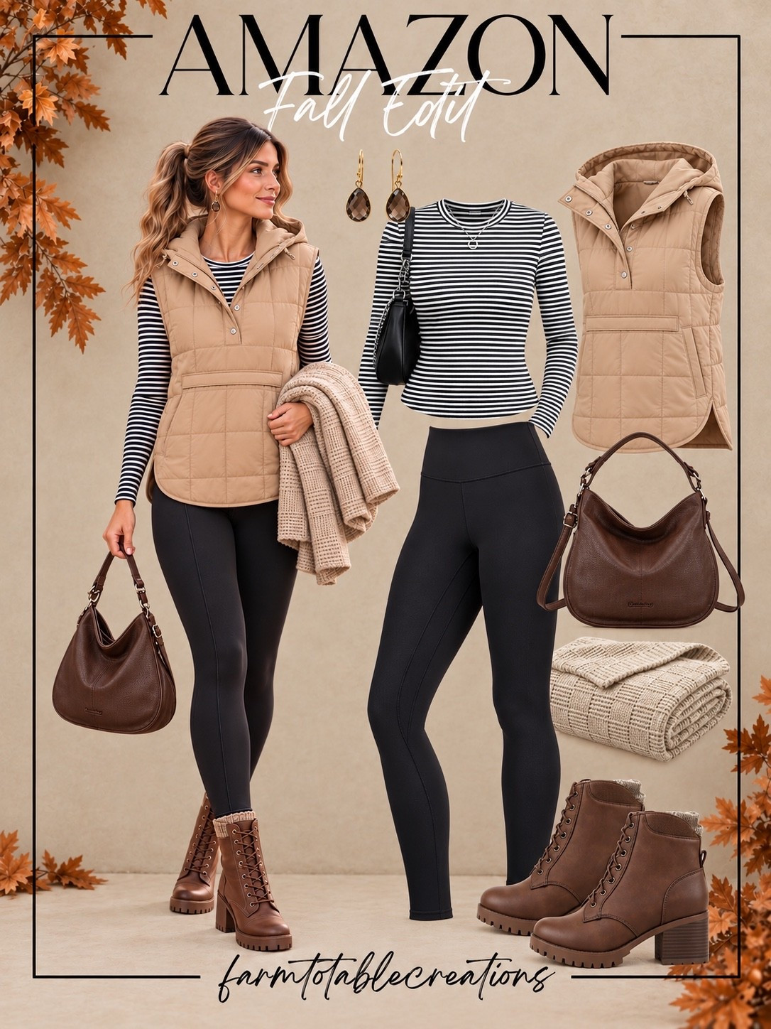 Amazon Orchard Outfit 🍎🍂

This Amazon orchard outfit is such a cute mix of cozy and practical for a crisp fall day. The striped long-sleeve top and black leggings keep it comfortable, while the tan quilted vest adds warmth without feeling bulky. Brown lace-up boots and the slouchy shoulder bag finish the look with just the right amount of casual fall style.

I love this for apple picking, a pumpkin patch, cider mill, fall festival, or any weekend outing when you want to stay comfortable but still look put together.

Follow @farmtotablecreations on Instagram for more cozy home finds and trending decor.

#LTKStyle #LTKFashion #AmazonFashion #AmazonFinds #AmazonStyle #OrchardOutfit #ApplePickingOutfit #FallOutfit #PumpkinPatchOutfit #CiderMillStyle #CasualFallStyle #QuiltedVest #LeggingsOutfit #FallBoots #AutumnStyle

#LTKOver40 #LTKSeasonal #LTKmomlife