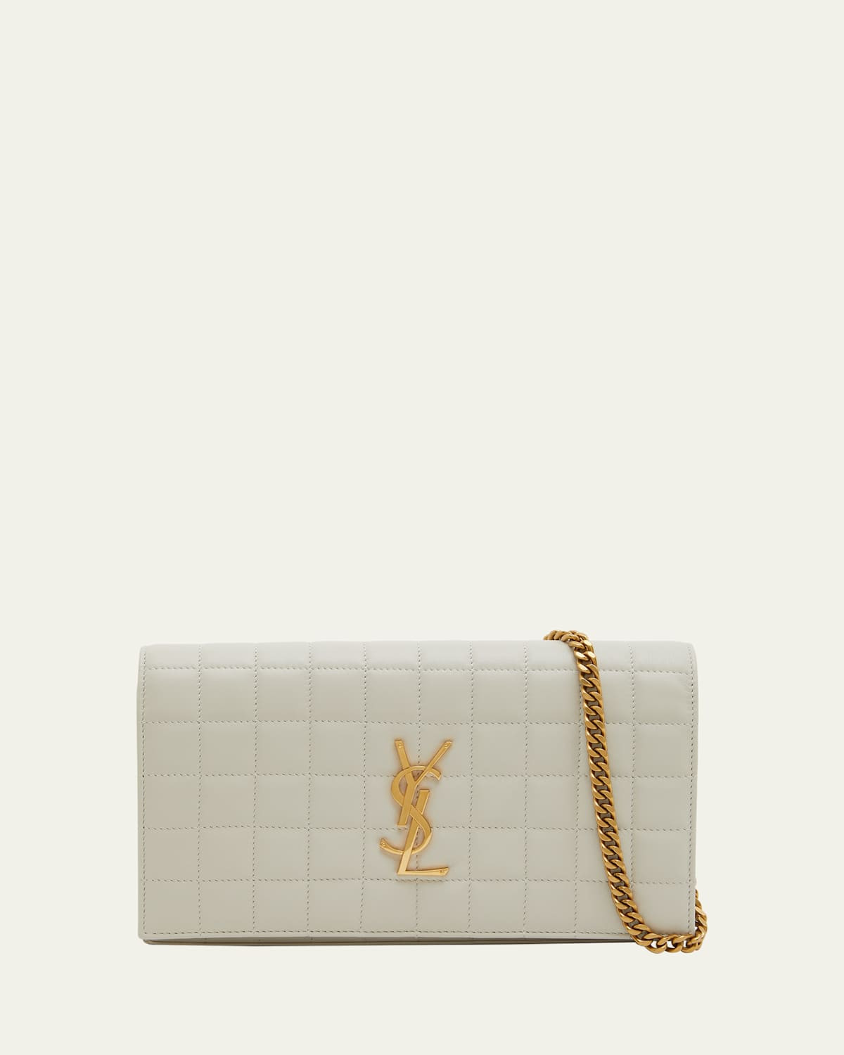 Cassandre YSL Wallet on Chain in Quilted Smooth Leather | Bergdorf Goodman