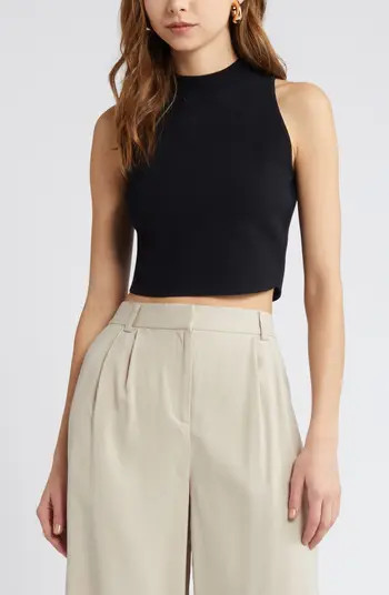 Open Edit Luxe Sculpt High Neck Tank | Nordstrom | Nordstrom