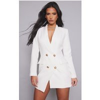 White Gold Button Blazer Dress | PrettyLittleThing CAN