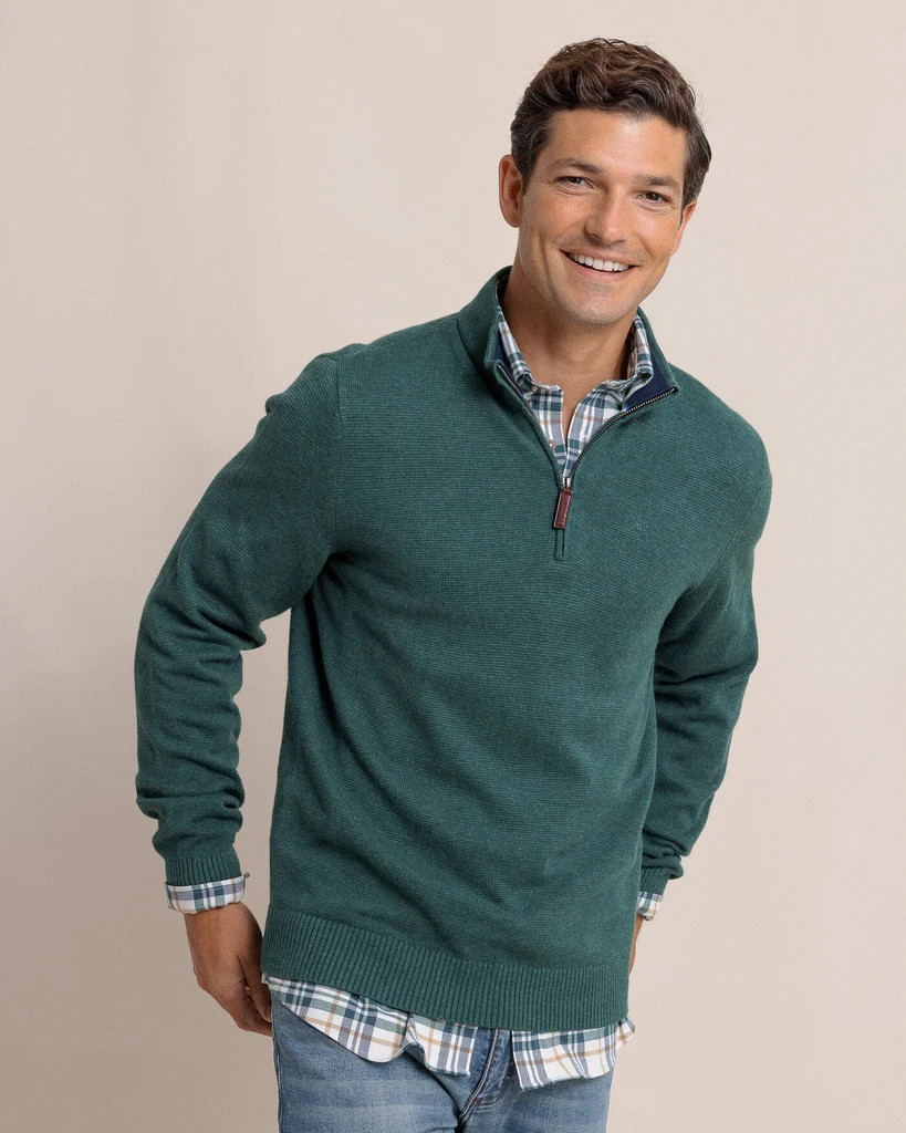 Oakatie Heather Quarter Zip Sweater | Southern Tide