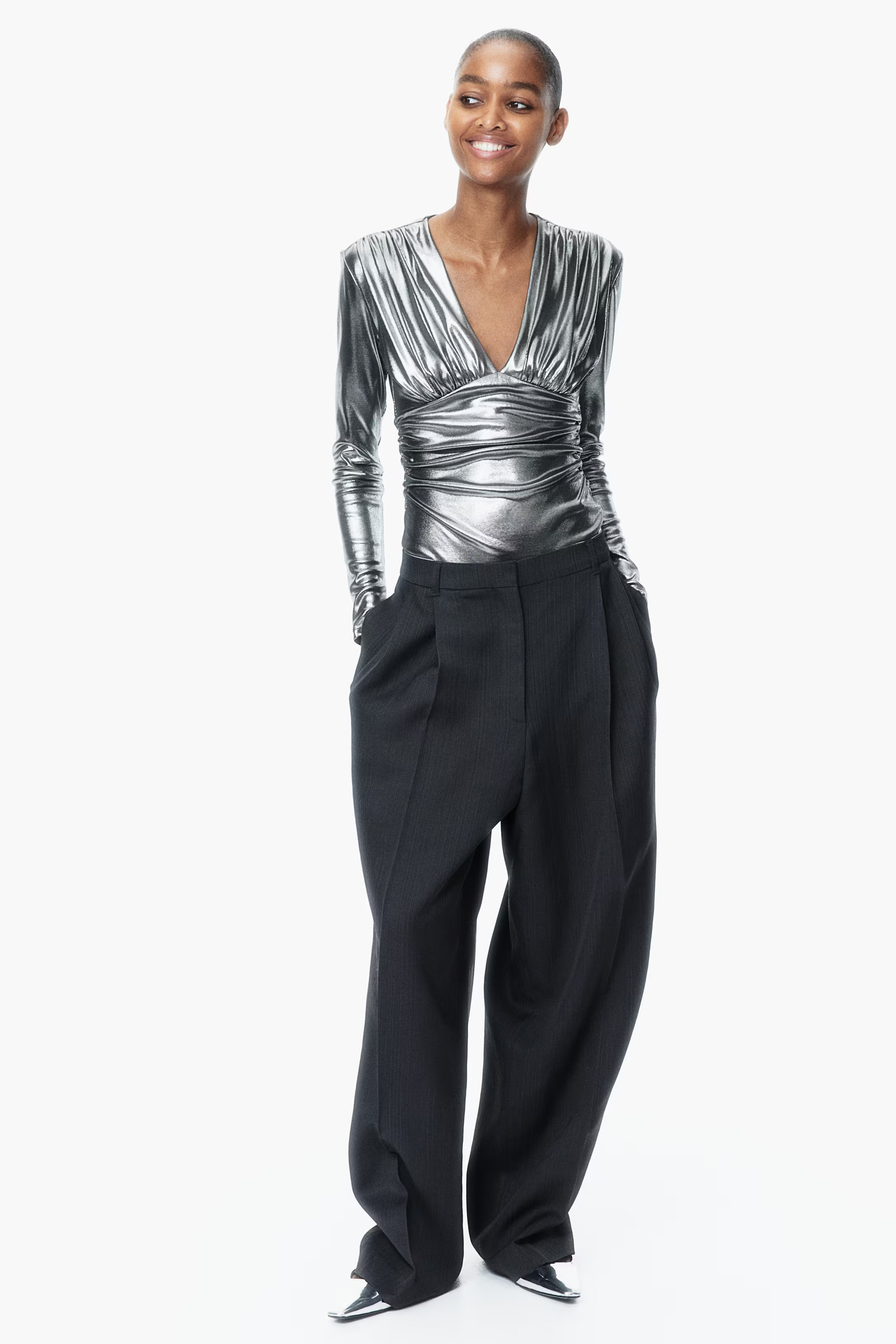 Draped V-neck thong body | H&M (UK, MY, IN, SG, PH, TW, HK)