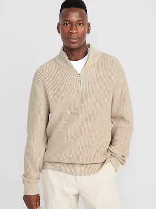 Rib-Knit 1/4-Zip Sweater for Men | Old Navy (US)