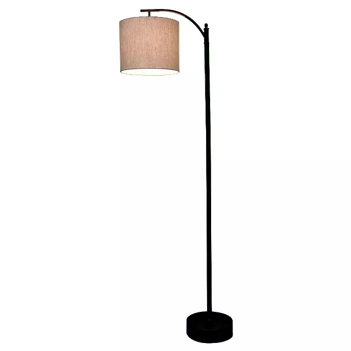 Downbridge Floor Lamp with Shade Black/Tan  - Threshold™ | Target