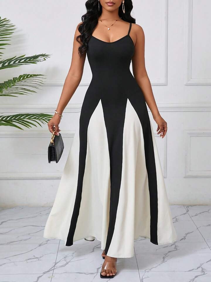 Women's Sleeveless Colorblock Summer Elegant Party Dress | SHEIN