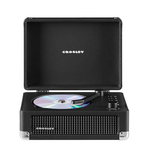 Crosley CR3505A-BK Cruiser Retro Portable CD Player with Stereo Bluetooth Speakers and FM Radio, Black | Amazon (US)