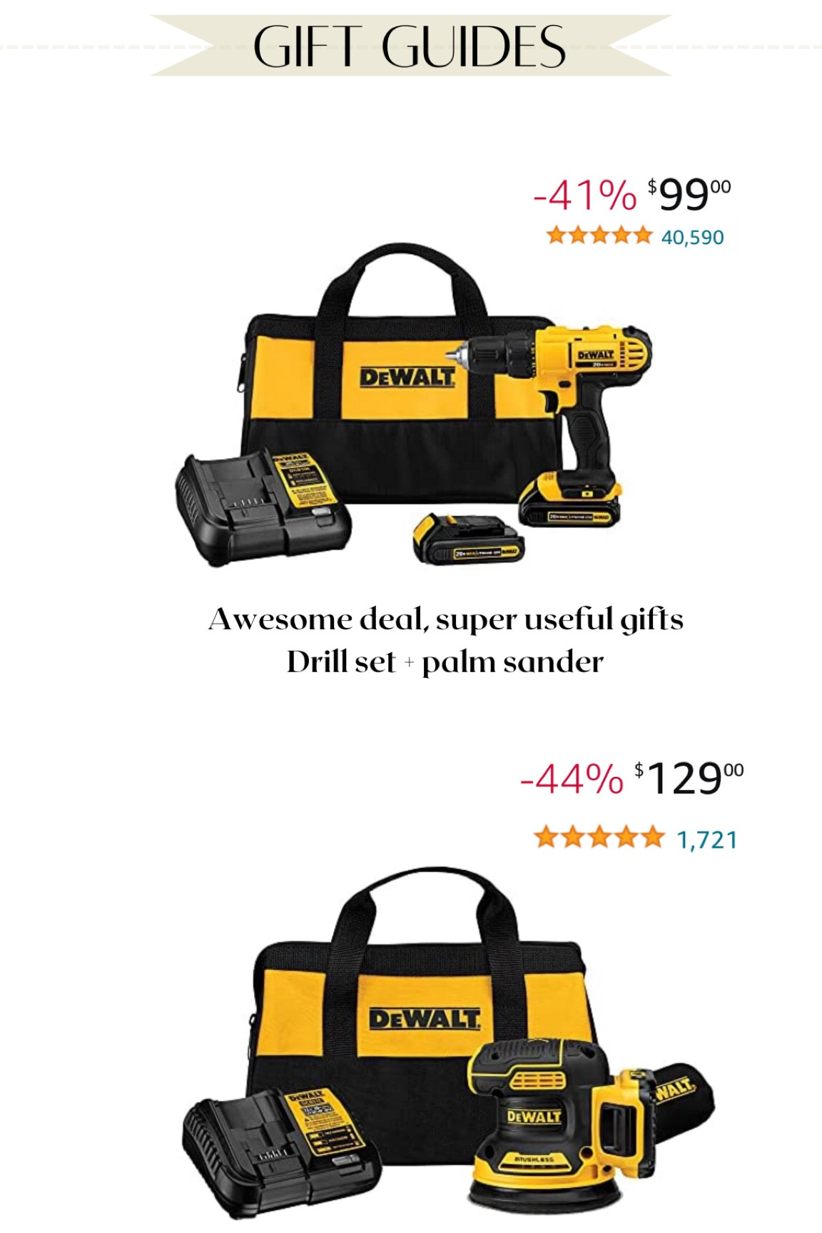 Awesome savings on this drill set and palm sander for DIY, Handyman, Tool set #ltksale #ltksalealert

#LTKGiftGuide #LTKhome #LTKmens