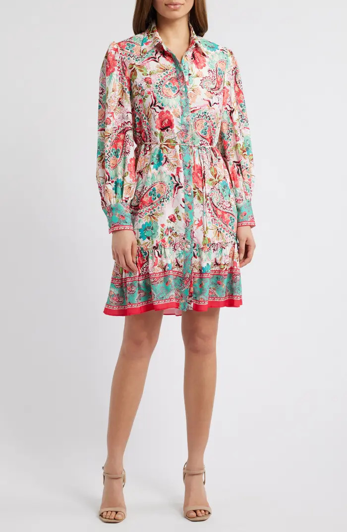 Julia Jordan Floral Long Sleeve Shirtdress | Nordstrom | Nordstrom