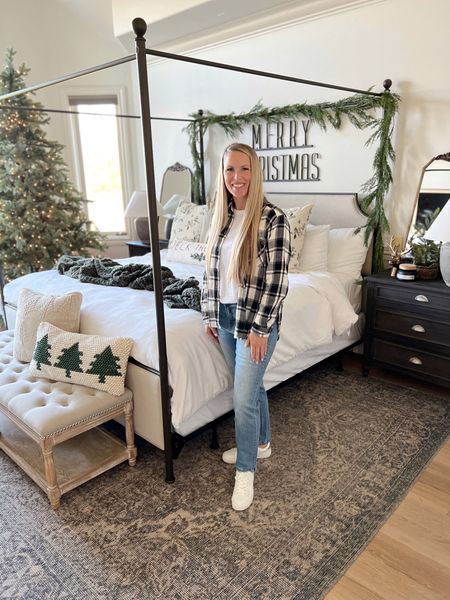 Comfy layers for winter, easy to style up or down! These jeans and white shirt are so comfy you will want to wear daily! @walmart #walmartfashion

#LTKHoliday #LTKunder50 #LTKstyletip