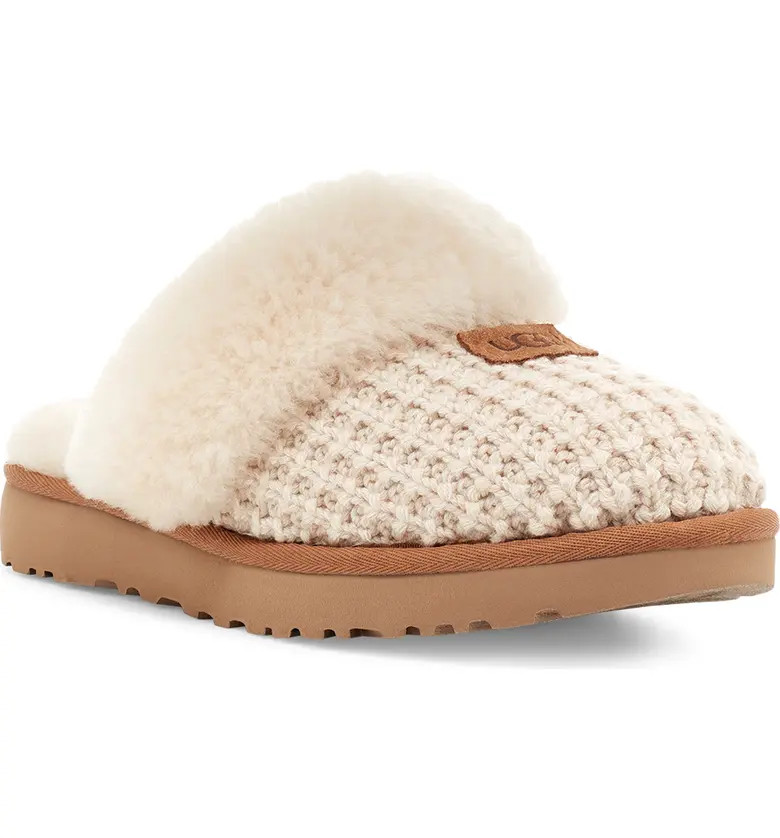 Cozy Knit Genuine Shearling Slipper | Nordstrom