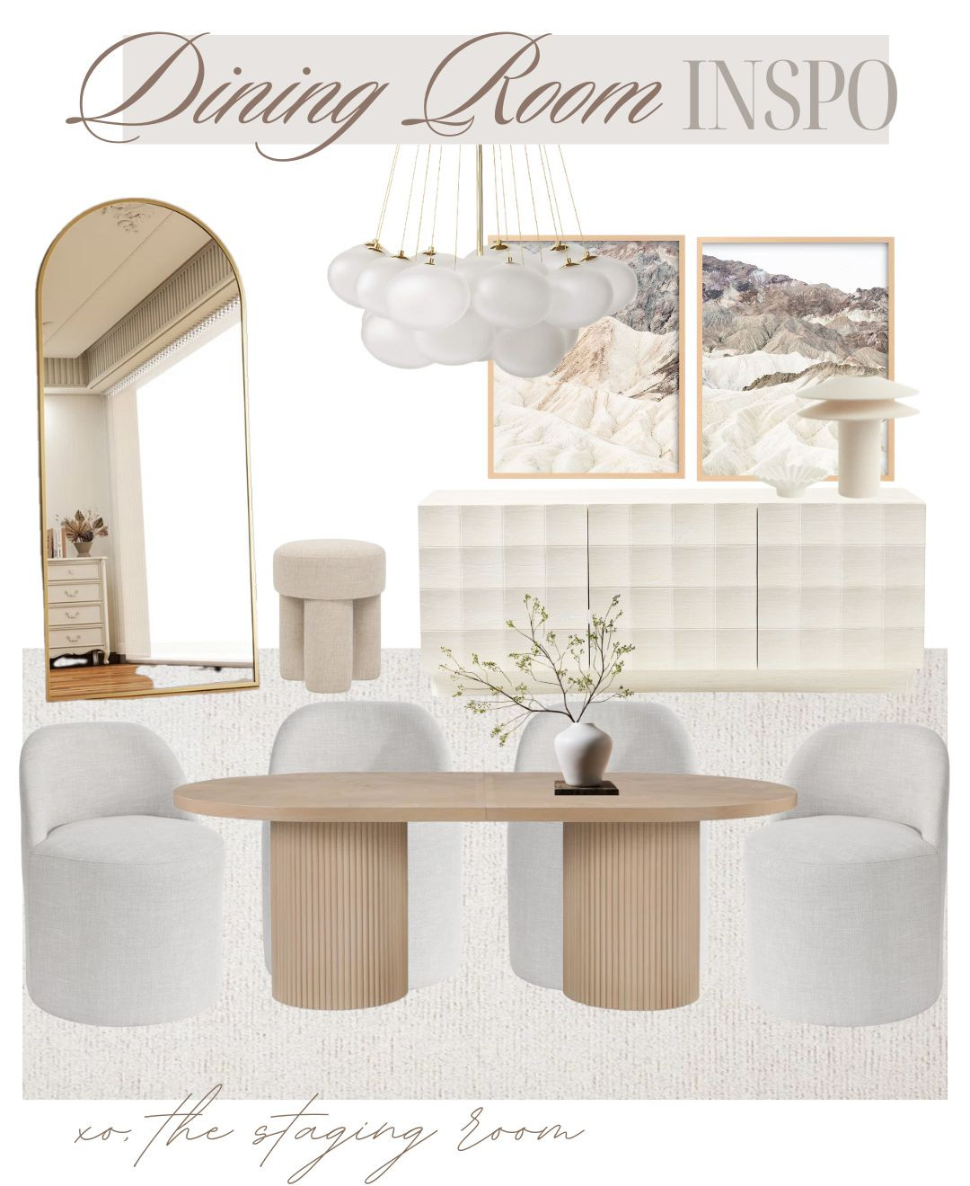Contemporary Modern Dining Room - these upholstered dining chairs paired with this beautiful curved wood dining table is perfection 

__

#diningroomset #diningchairs #diningtable #chandelier #arearug #curvedmirror #whitehouse #lightdiningroom #ltkhome #homeidea #furnituresale #wayfairsale 

 

#LTKsale #LTKcasa #LTKstyletip
