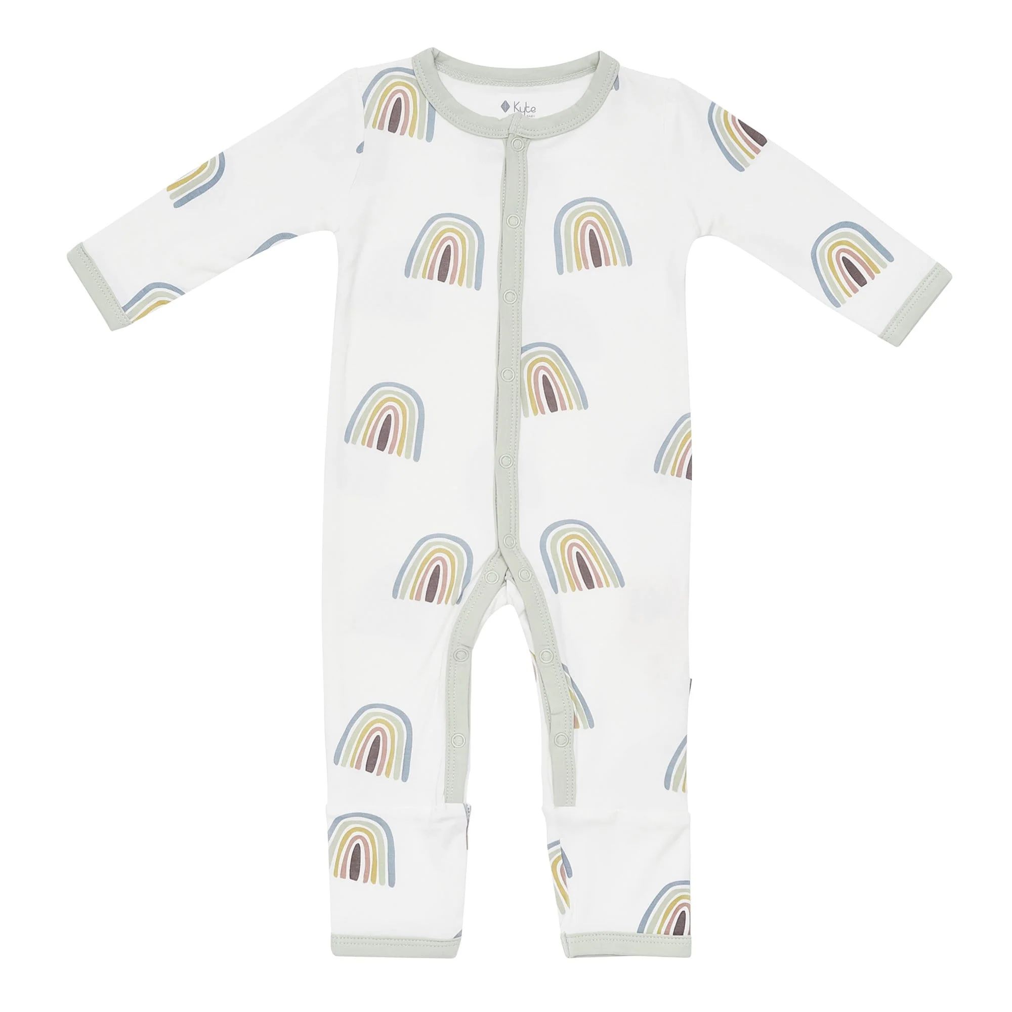 Printed Romper in Aloe Rainbow | Kyte BABY