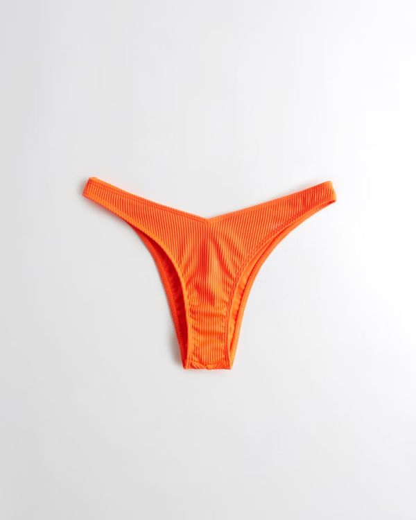 Women's Ribbed High-Leg Cheekiest Bikini Bottom | Women's Swimwear | HollisterCo.com | Hollister (US)