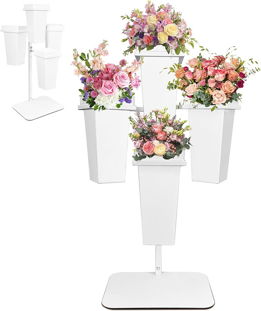 PROLEE Flower Display Stand with Buckets, Wedding Flower Cart Display Stand with Wheels,Flower St... | Amazon (US)