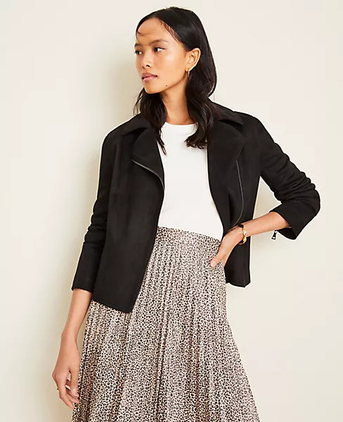 Faux Suede Moto Jacket | Ann Taylor (US)
