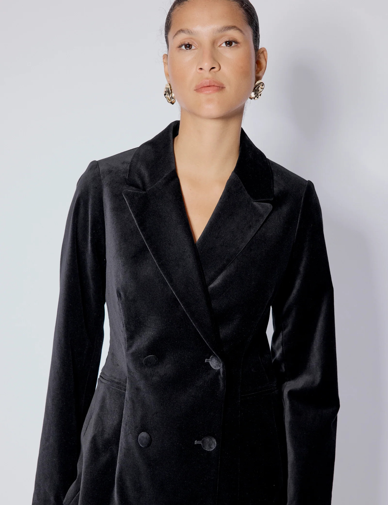 Black Velvet Double Breasted Blazer | Nobody's Child
