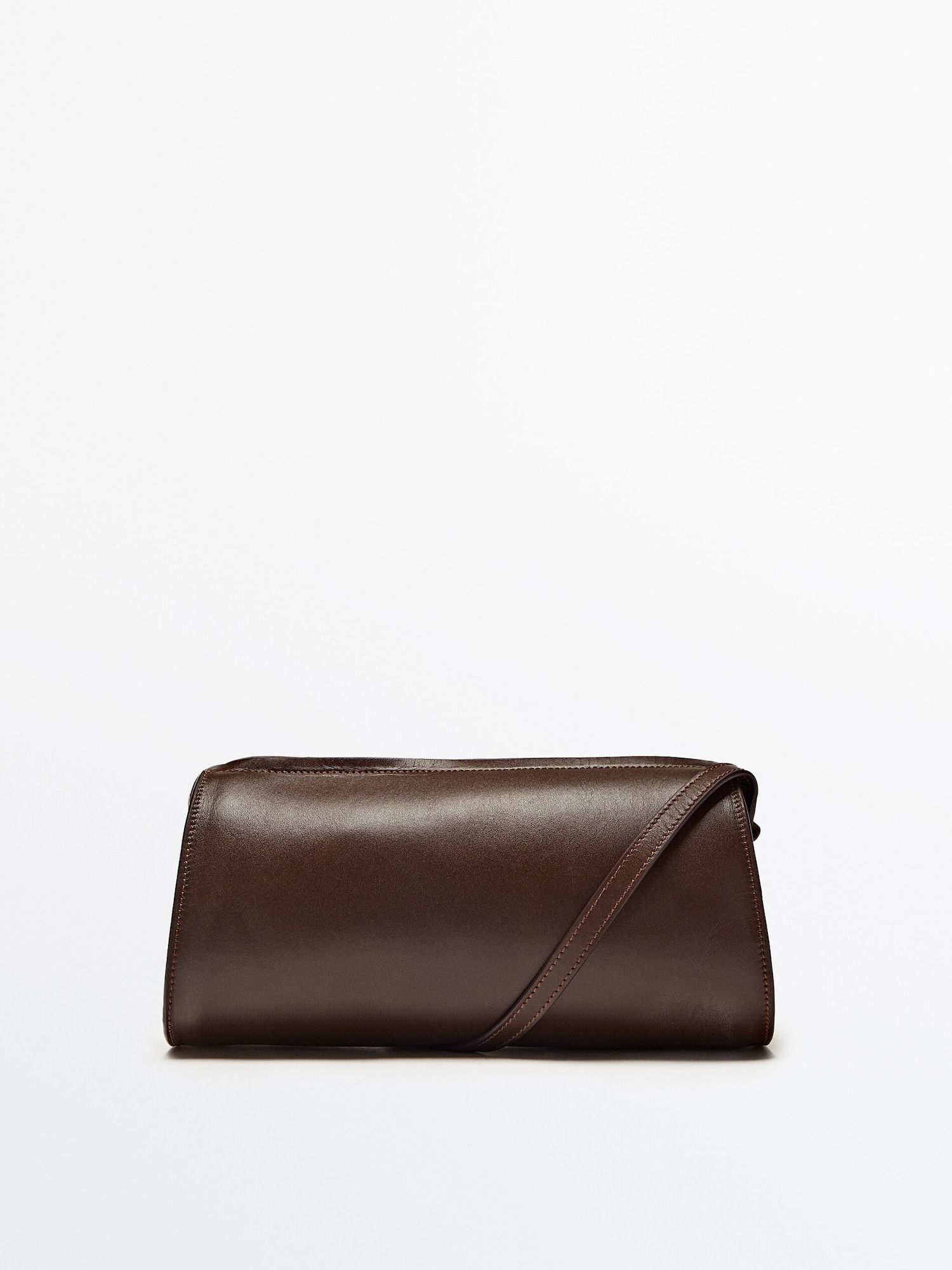 Plain leather cylindrical crossbody bag | Massimo Dutti (US)